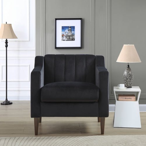 Upholstered Club Armchair with Solid Wood Legs - Divine Heart L.A.