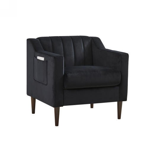 Upholstered Club Armchair with Solid Wood Legs - Divine Heart L.A.