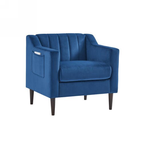 Upholstered Club Armchair with Solid Wood Legs - Divine Heart L.A.