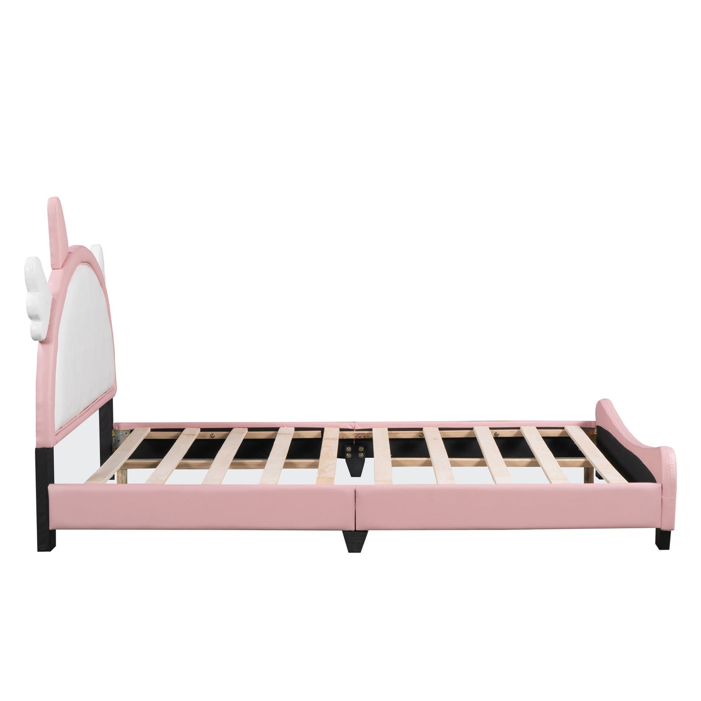 Upholstered Full Platform Bed with Unicorn Shaped Headboard - Divine Heart L.A.