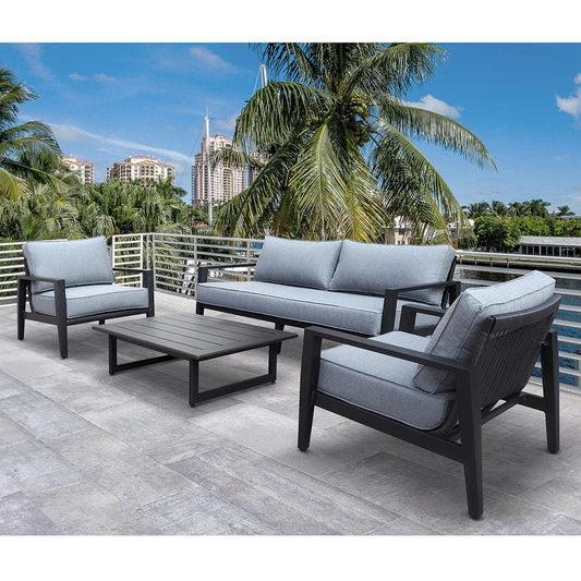 Uptown 4 Pc. Conversation Set with Club Chairs and Coffee Table - Divine Heart L.A.