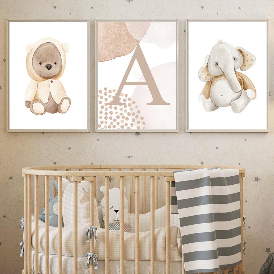 Vintage Animal Baby Love Collection of Wall Art on Canvas - Divine Heart L.A.