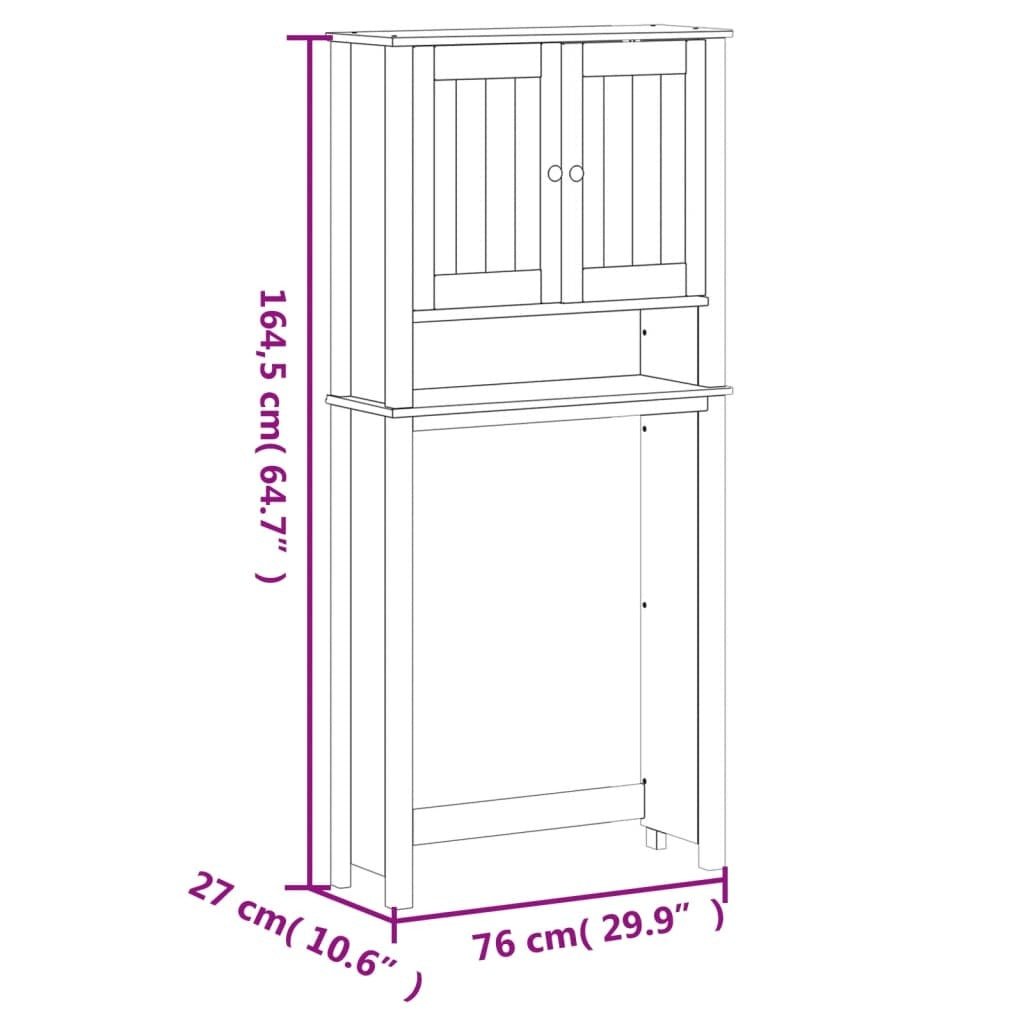 Washing Machine Cabinet BERG White 29.9"x10.6"x64.8" Solid Wood - Divine Heart L.A.