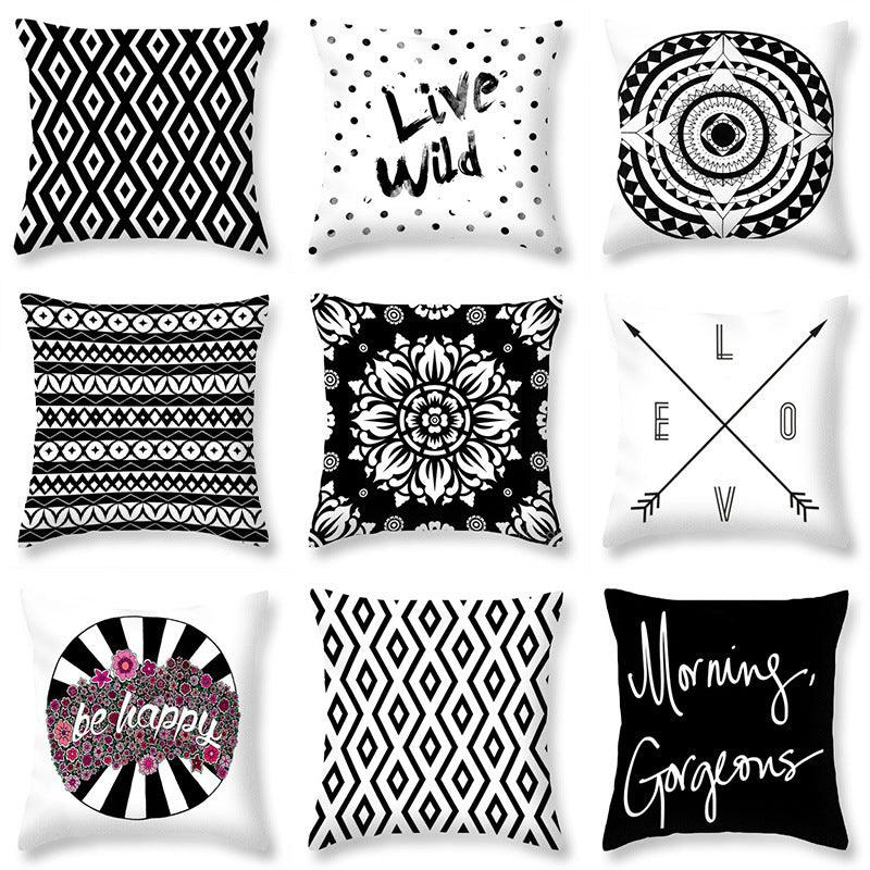 Wild Love Black and White Pillow Cover Collection - Divine Heart L.A.